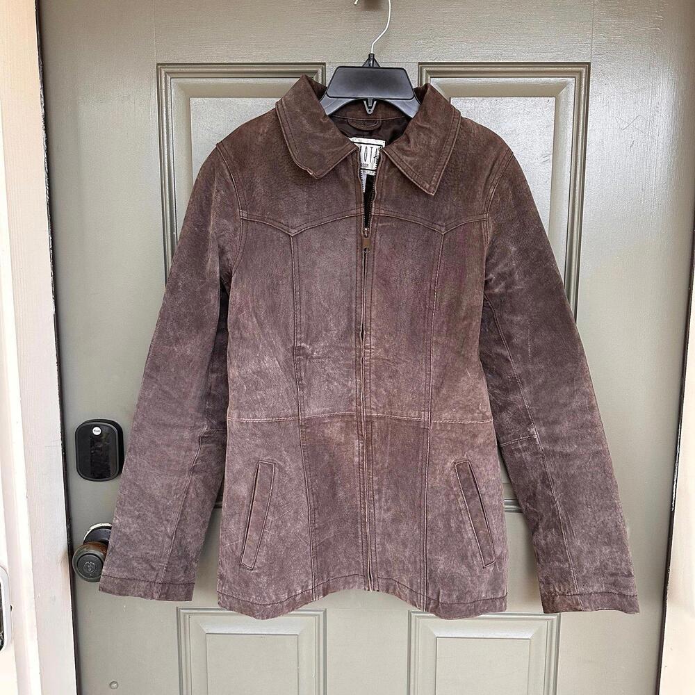 BB Dakota Vintage Brown Leather Full Zip Jacket Medium